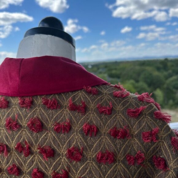 Upcycled chic Women's Blazer in Red and Gold - Size small - Picture 7 of 7